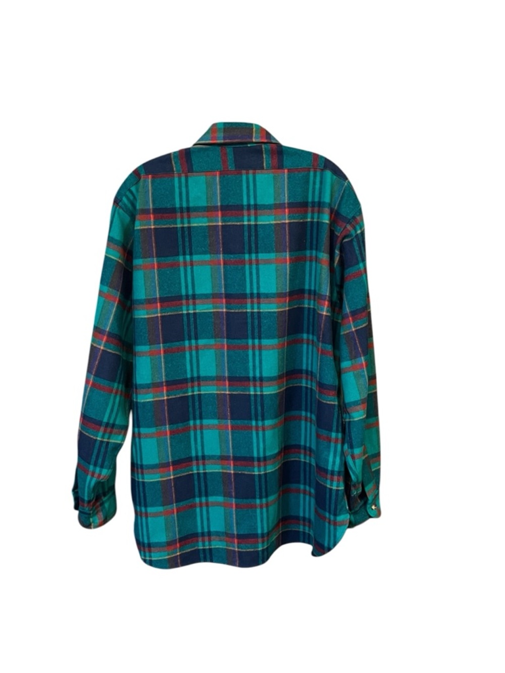 Vintage Pendleton Wool Plaid Button Front Shirt Green purple USA Men’s XL - Picture 2 of 10
